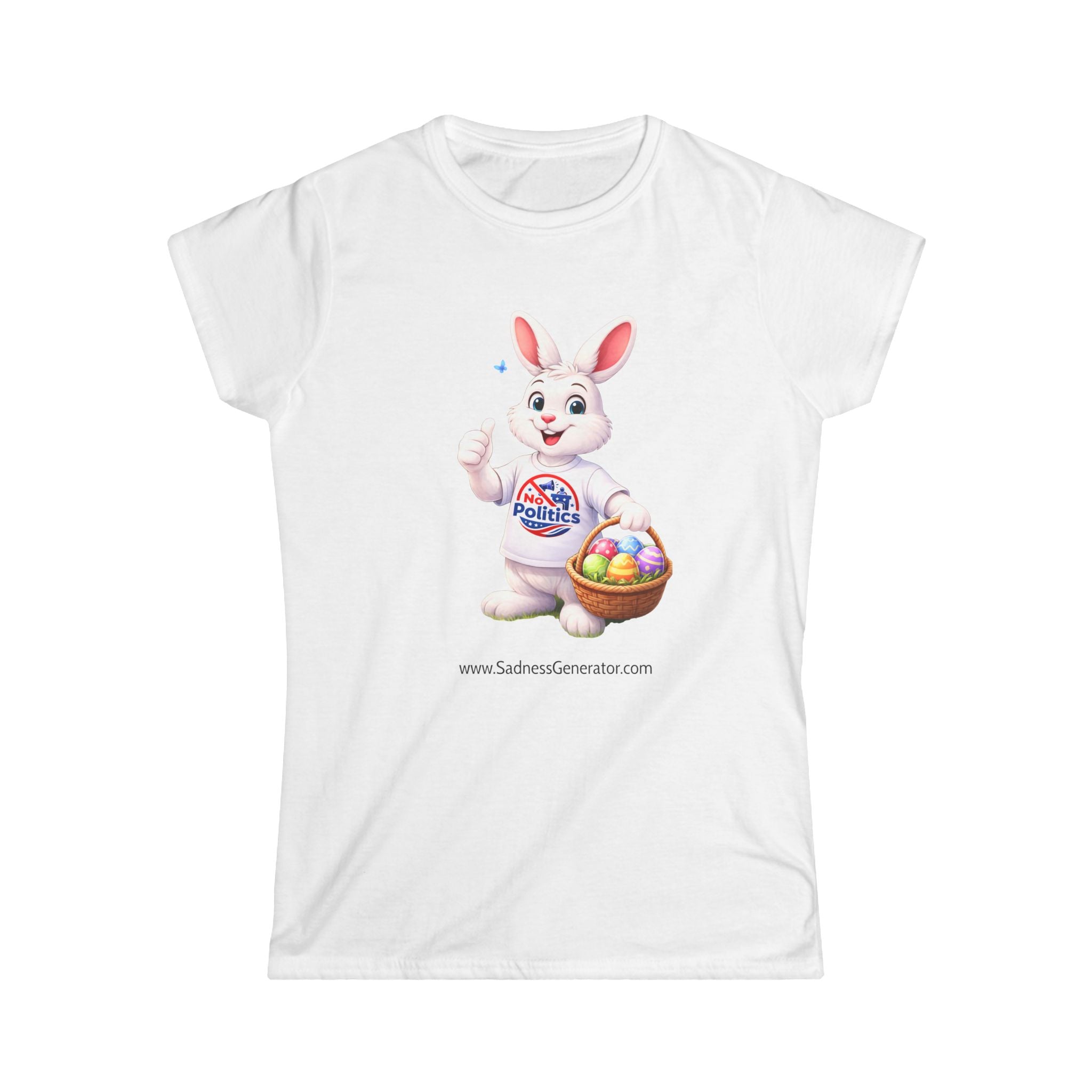 Easter Bunny Tee — Cute Basket of Colorful Eggs Women's Shirt